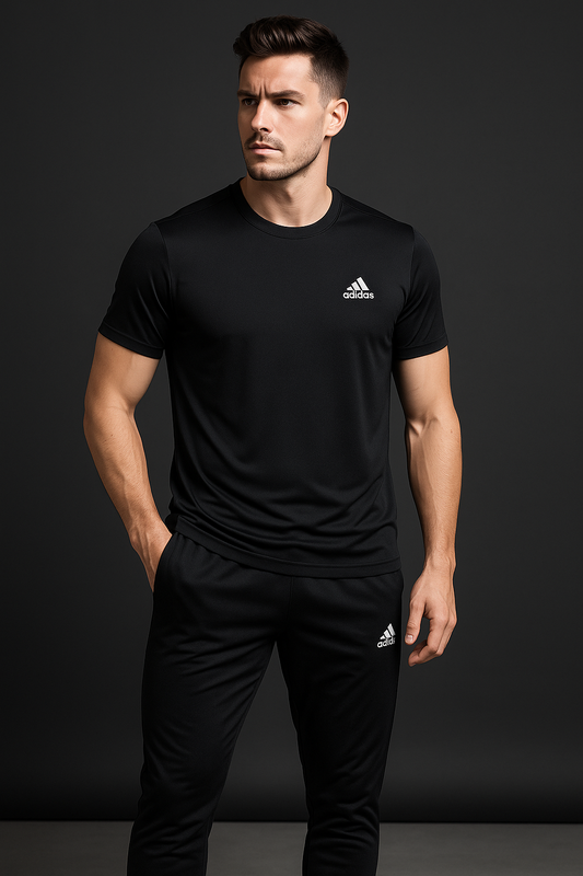 Men’s Signature Adidas Black Tracksuit Set