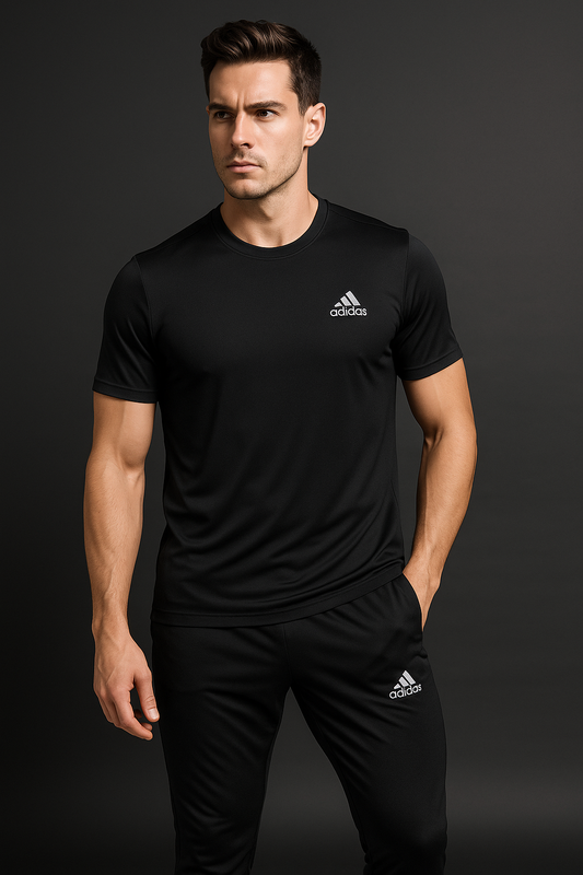 Men’s Signature Adidas Black Tracksuit Set