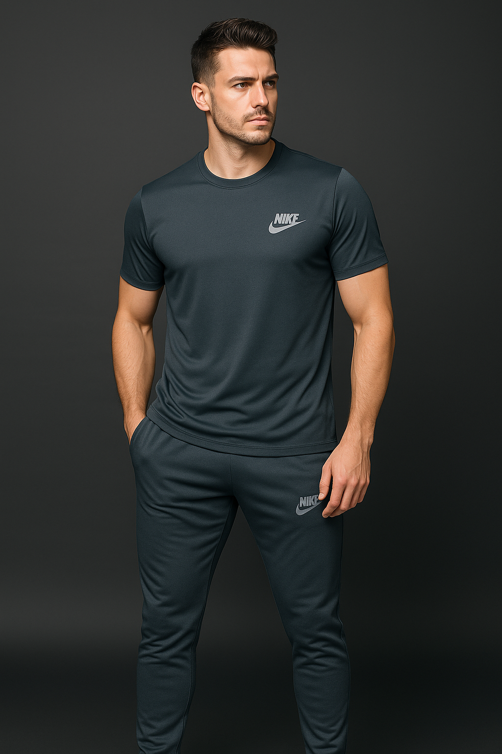 Men’s Signature Nike Gray Tracksuit Set Aasan Wear